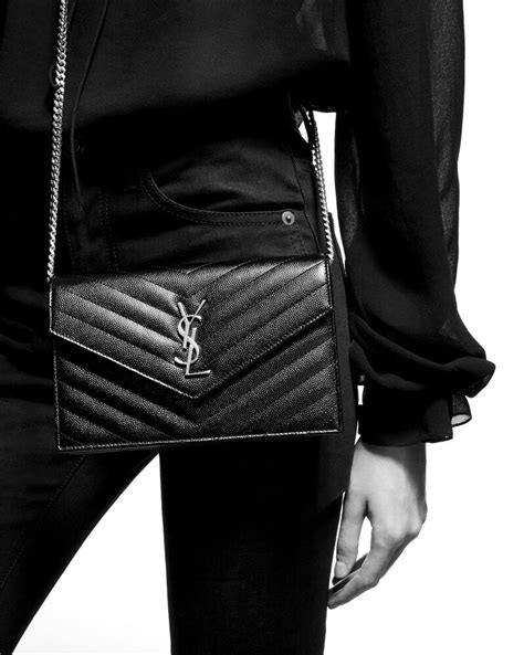 ysl medium monogram matelasse leather chain wallet|ysl cassandre envelope chain wallet.